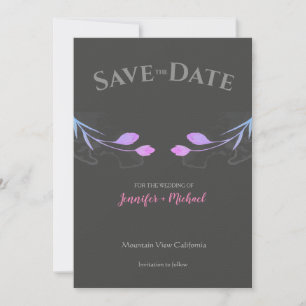 Hochzeit Minimalistische Eleganz Graue Blumen Save The Date
