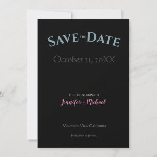 Hochzeit Minimalistische Moderne Eleganz Schwarz Save The Date