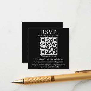 Hochzeit Minimalistische QR Black UAWG Begleitkarte