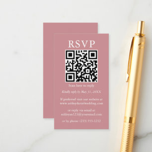 Hochzeit Minimalistische QR UAWG Dusty Rose Begleitkarte