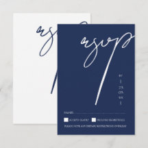 Hochzeit Minimalistischer Navy-Script-Typografie