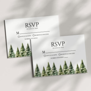 Hochzeit Minimalistischer Winterschneekiefern RSVP Karte