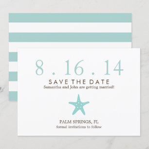Hochzeit Mint Seestern Save-the-Date Einladung