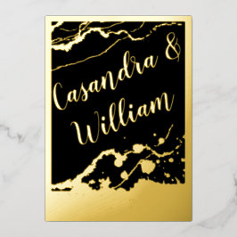 Hochzeit mit abstraktem Marmor Folieneinladung