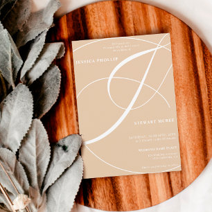 Hochzeit mit beigem Sand-Foto Einladung