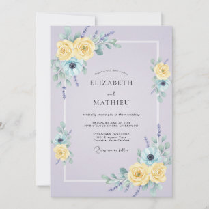 Hochzeit mit blassen lila Blütenblättern Einladung