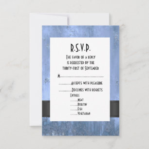Hochzeit mit blauem Metall R.S.V.P RSVP Karte