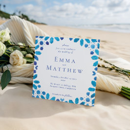 Hochzeit mit blauem Tile auf dem marokkanischen ge Einladung