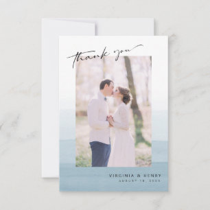 Hochzeit mit blauem Wasser Dankeskarte