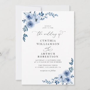 Hochzeit mit blühenden Blumen Einladung