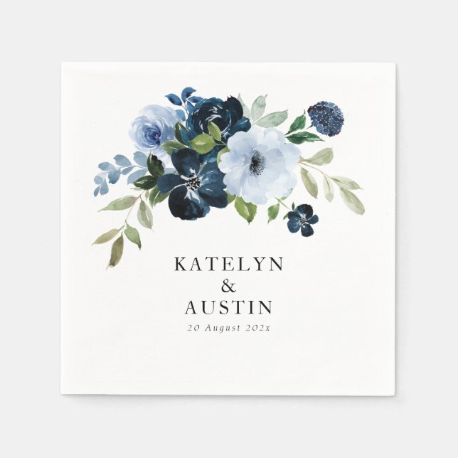 Hochzeit mit blühenden Blumen Serviette (Vorderseite)