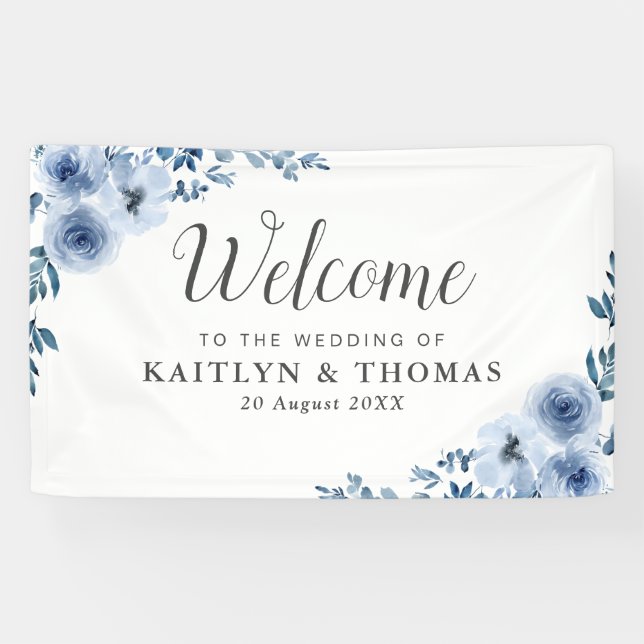Hochzeit mit Blumen Banner (Horizontal)