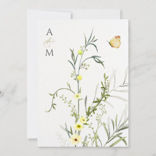 Hochzeit mit Blumen Einladung