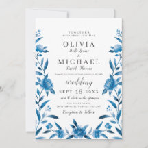 Hochzeit mit Blumen in Blau und Weiß