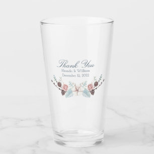 Hochzeit mit Blumen und Blattwerk Glas