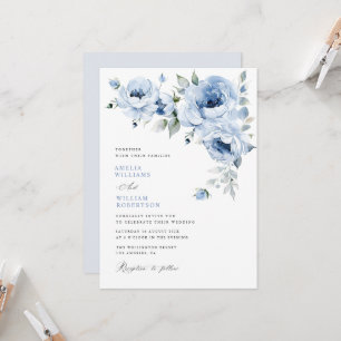 Hochzeit mit Blütenkalligrafie Einladung