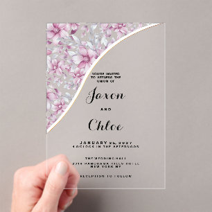 Hochzeit mit botanischem Blumenzauber Acryleinladungen