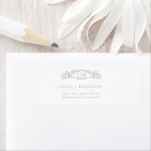 Hochzeit mit botanischem Wappen in eleganter Rose