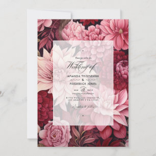 Hochzeit mit Burgund und Blush Einladung