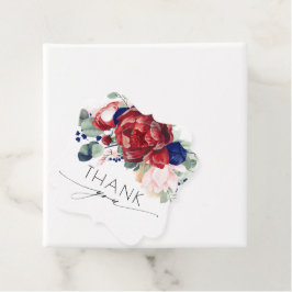 Hochzeit mit Burgund und Navy Blue Floral Vielen D Geschenkanhänger