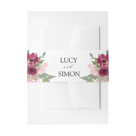 Hochzeit mit Burgund und Rose Einladungsbanderole