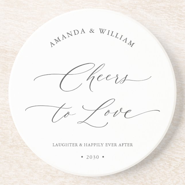 Hochzeit mit dem Motto "Liebe" Getränkeuntersetzer (Vorne)