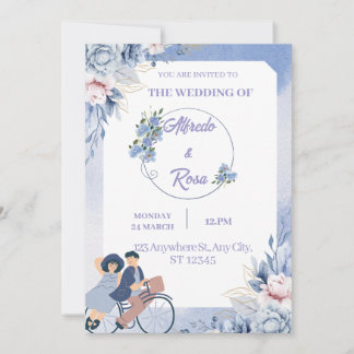 Hochzeit mit der Flat Holiday Card Feiertagskarte
