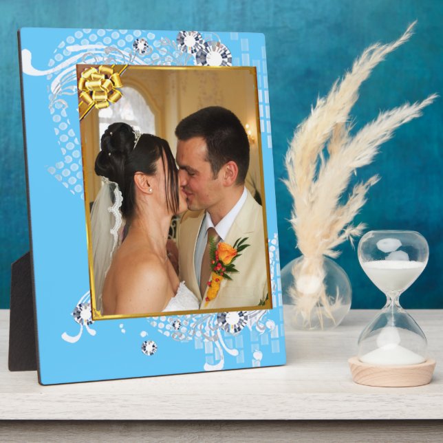 Hochzeit mit Diamanten ergänzen Foto Plaque Fotoplatte (Seite)