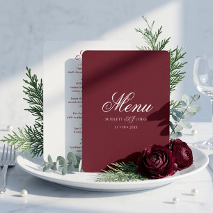 Hochzeit mit editierbarem Paarmonogramm klassisch Menükarte