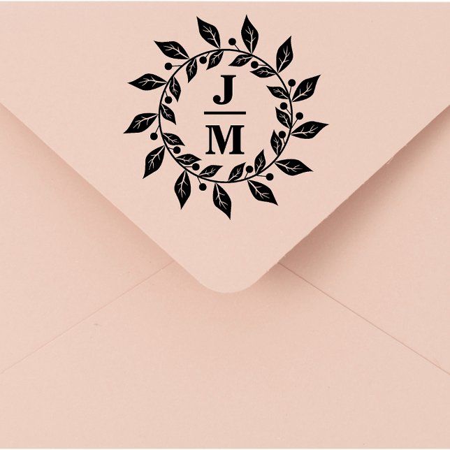 Hochzeit mit elegantem botanischem Kranz Gummistempel (Von Creator hochgeladen)