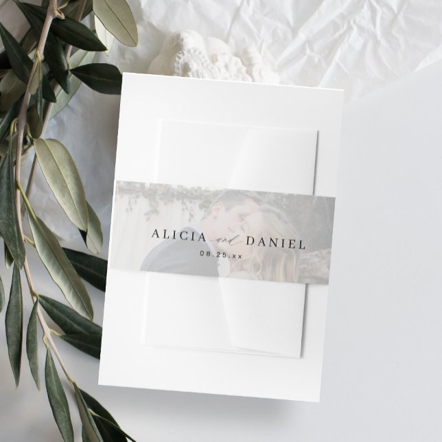 Hochzeit mit elegantem Foto Einladungsbanderole (Von Creator hochgeladen)