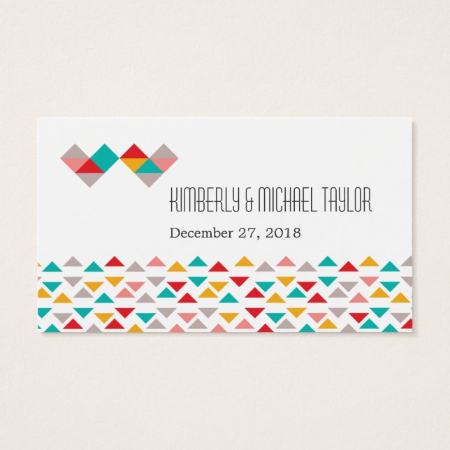 Hochzeit mit farbenfrohen geometrischen Dreieckssc (Rückseite)