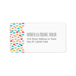 Hochzeit mit farbenfrohen geometrischen Dreieckssc Adressaufkleber