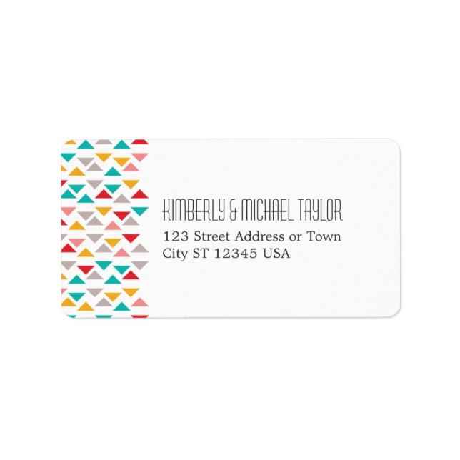 Hochzeit mit farbenfrohen geometrischen Dreieckssc Adressaufkleber (Vorne)