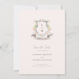Hochzeit mit floralem Wappen Save The Date