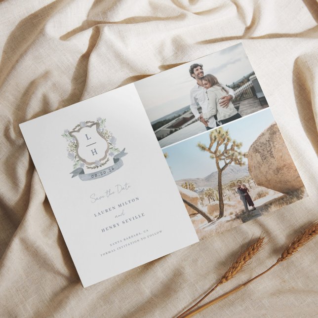 Hochzeit mit floralem Wappen Save The Date (Von Creator hochgeladen)