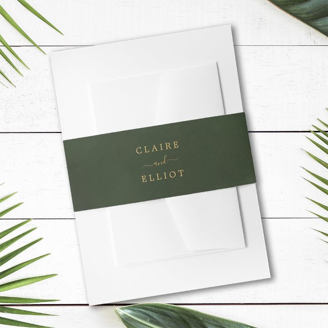 Hochzeit mit Gold und Grünem Wasser Einladungsbanderole (Von Creator hochgeladen)