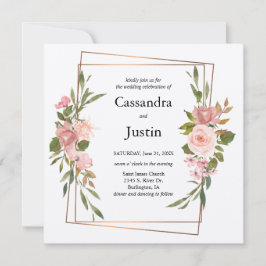 Hochzeit mit Gold und Rosa Einladung