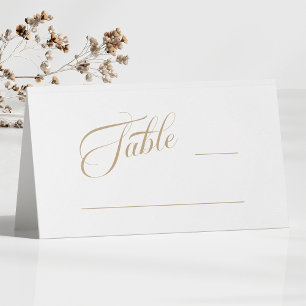 Hochzeit mit Gold & White Romantic Classic Typogra Platzkarte