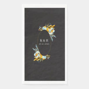 Hochzeit mit goldfarbenem Türkis Serviette