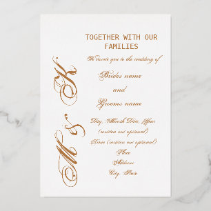 Hochzeit mit "Goldklettern" Folieneinladung