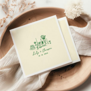 Hochzeit mit grüner Hand Serviette