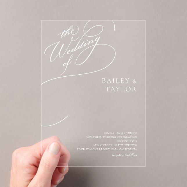 Hochzeit mit Handlettering Acryleinladungen (Insitu (Handheld))