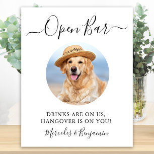 Hochzeit mit Haustierhund, offene Bar, benutzerdef Poster
