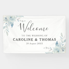 Hochzeit mit hellblauen Blumen Banner