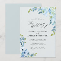 Hochzeit mit hellblauen Blumen