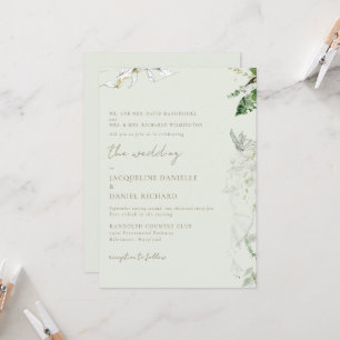 Hochzeit mit hellgrüner Wasserfarben-Blattpflanze Einladung