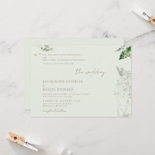 Hochzeit mit hellgrüner Wasserfarben-Blattpflanze Einladung