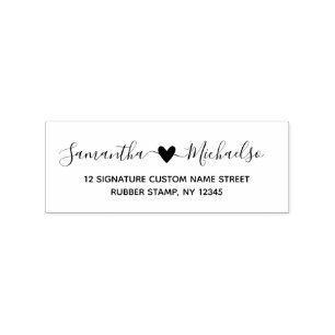 Hochzeit mit Herz Vornamen Gummistempel