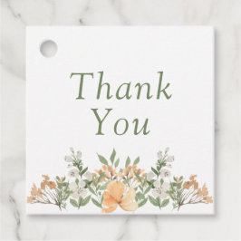 Hochzeit mit hübschem Pfirsich und Weißblumen Geschenkanhänger